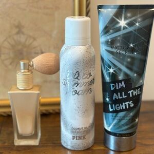 Victoria's Secret Pink Shimmer Foam and Dim All The Lights Lotion Set
